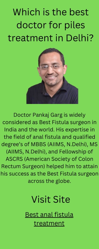 Best anal fistula treatment