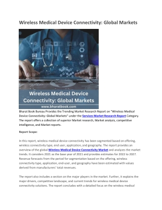 Wireless Medical Device Connectivity, Global Markets