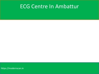 ECG Centre In Ambattur