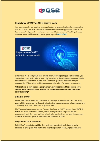 Importance of VAPT of API in today’s world