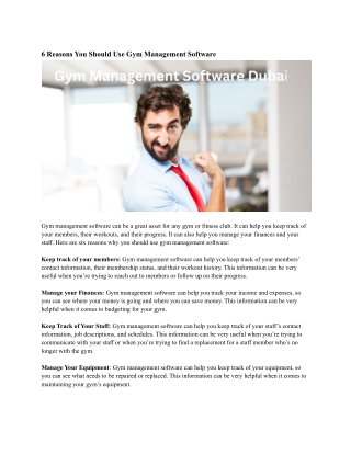 Gym Management Software Dubai