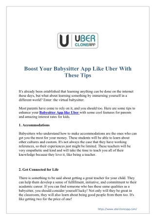 Boost Your Babysitter App Like Uber With These Tips
