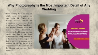 Why Photography Is the Most Important Detail of Any Wedding