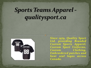 Sports Teams Apparel - qualitysport.ca