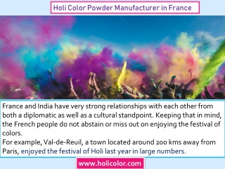 Holi Color Powder Manufacturer in France