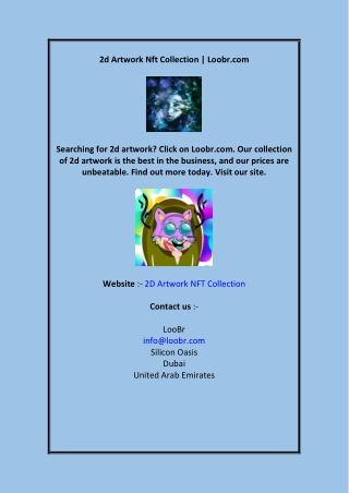 3d Nft Collection Services To Buy Online | Loobr.com
