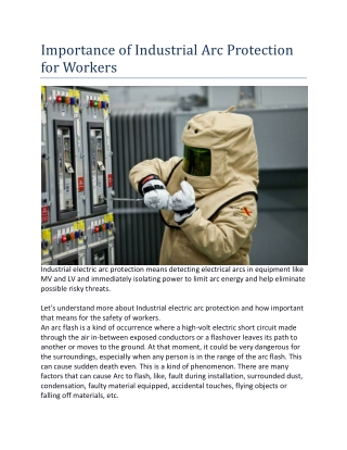 Importance of Industrial Arc Protection for Workers