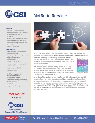 Netsuite Services Overview