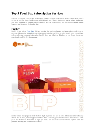 5 Unique & Attractive Designs of Food Box