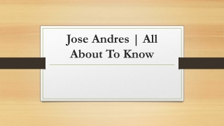 Jose Andres | All About To Know