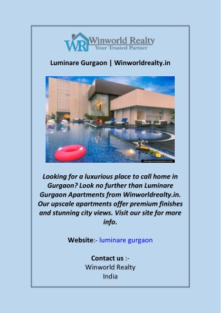 Luminare Gurgaon Winworldrealty.in