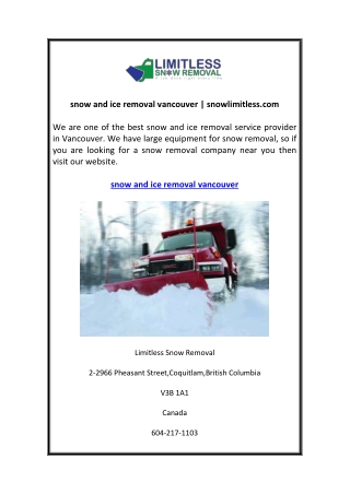 snow and ice removal vancouver  snowlimitless.com