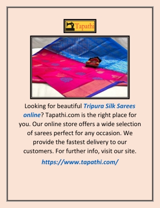 Tripura Silk Sarees Online | Tapathi.com