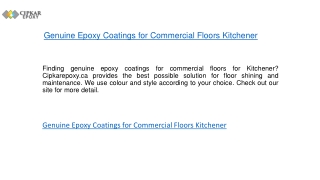 Genuine Epoxy Coatings For Commercial Floors Kitchener   Cipkarepoxy.ca