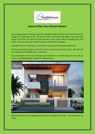 How to Plan Your Dream Home