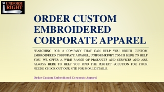 Order Custom Embroidered Corporate Apparel | Uniformright.com