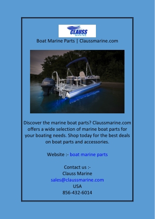 Boat Marine Parts Claussmarine.com