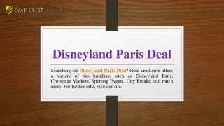 Disneyland Paris Deal | Gold-crest.com