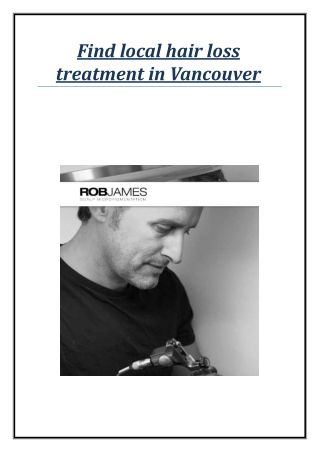 Find local hair loss treatment in Vancouver