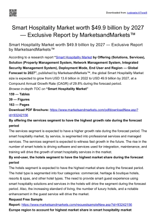 Smart Hospitality Market worth $49.9 billion by 2027 — Exclusive Report