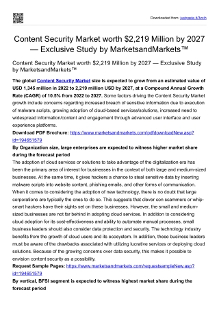 Content Security Market worth $2,219 Million by 2027 — Exclusive Study