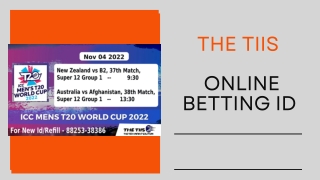 Online Betting Id | The TIIS | 88253-38386