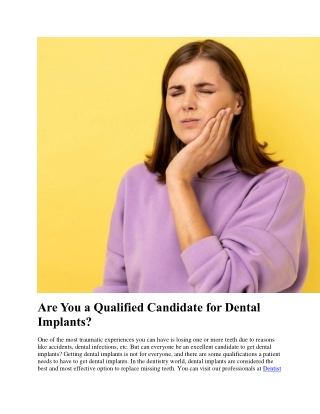 Are You a Qualified Candidate for Dental Implants