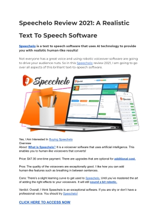 Speechelo Review 2021_ A Realistic Text To Speech Software