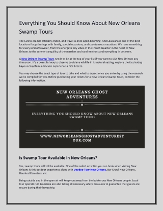 Everything You Should Know About New Orleans Swamp Tours