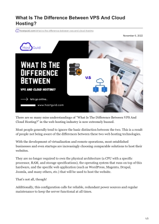 What Is The Difference Between VPS And Cloud Hosting?