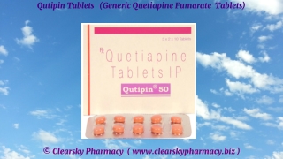 Qutipin Tablets (Generic Quetiapine Fumarate  Tablets)