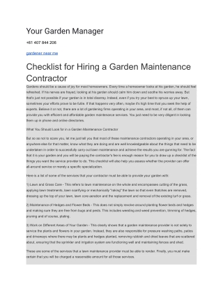 Your Garden Manager