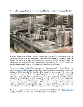 Seven advantages of opting for commercial kitchen equipment for your kitchen