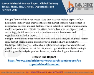 Europe Telehealth Market report