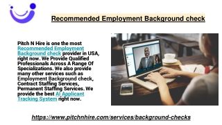 Recommended Employment Background check