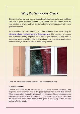 What Is The Cause Of Pressure Cracks In Window Glass?