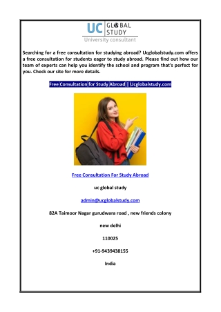 Free Consultation for Study Abroad  Ucglobalstudy.com