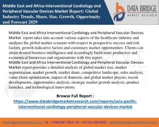 Middle East and Africa Interventional Cardiology and Peripheral Vascular Devices Market  report