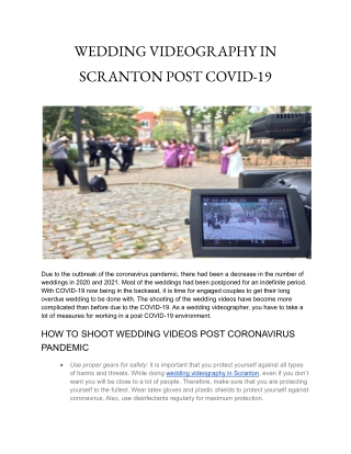 WEDDING VIDEOGRAPHY IN SCRANTON POST COVID-19