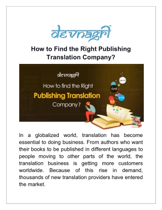 How to Find the Right Publishing Translation Company?