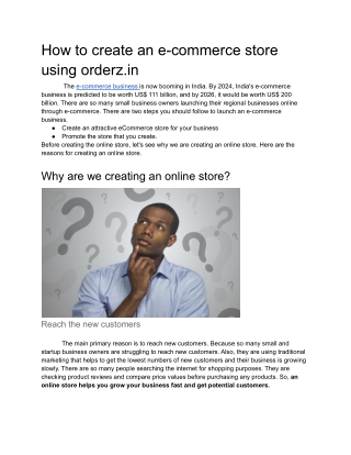 How to create ecommerce store using orderz