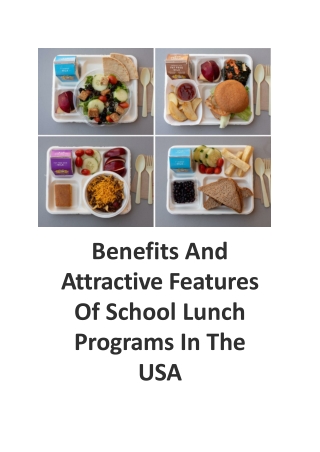 Benefits And Attractive Features Of School Lunch Programs In The USA