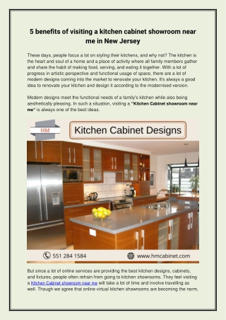 5 benefits of visiting a kitchen cabinet showroom near me in New Jersey