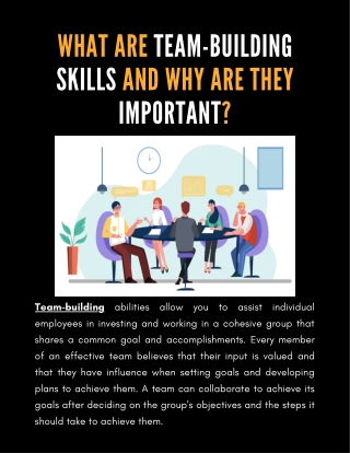 What are team-building skills and why are they important
