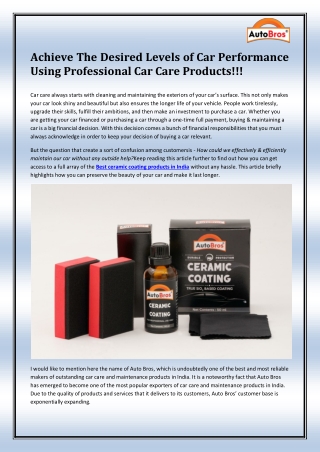 Best ceramic coating products in India