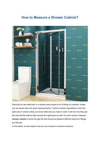 How to Measure a Shower Cubicle