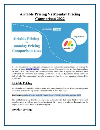 Airtable Pricing Vs Monday Pricing
