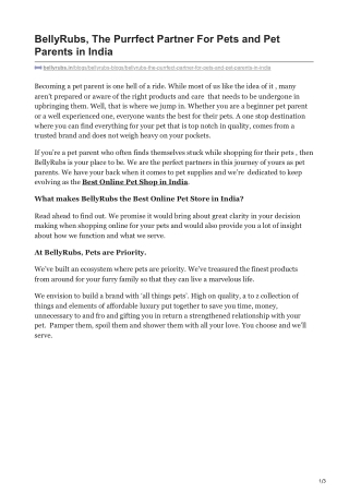 BellyRubs, The Purrfect Partner For Pets and Pet Parents in India