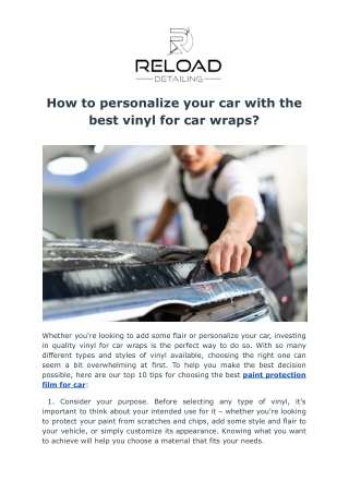 How to personalize your car with the best vinyl for car wraps