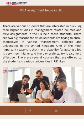 MBA assignment helps in UK